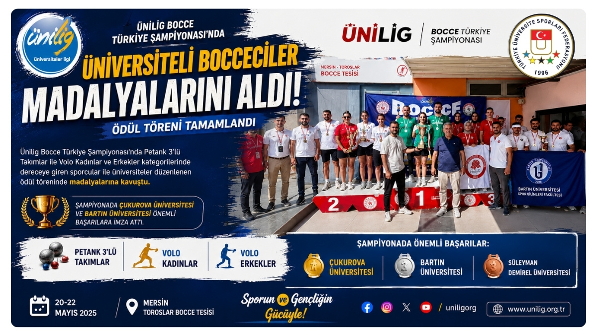 Üniversiteli Bocceciler Madalyalarını Aldı: Ünilig Türkiye Şampiyonası'nda Ödül Töreni Tamamlandı