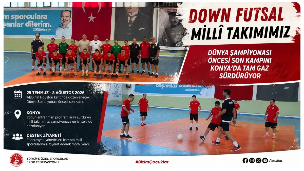 Down Futsal Millî Takımımız Dünya Şampiyonası Öncesi Son Kampını Konya'da Tam Gaz Sürdürüyor
