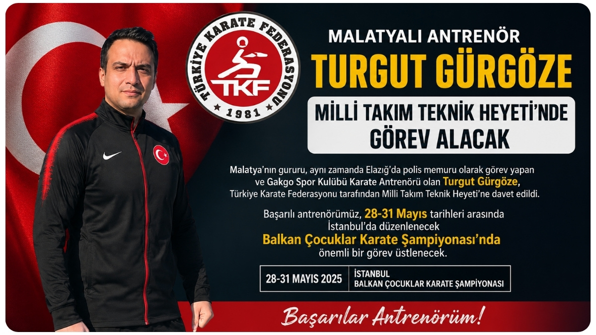 Malatyalı Antrenör Turgut Gürgöze Milli Takım Teknik Heyeti’nde Görev Alacak