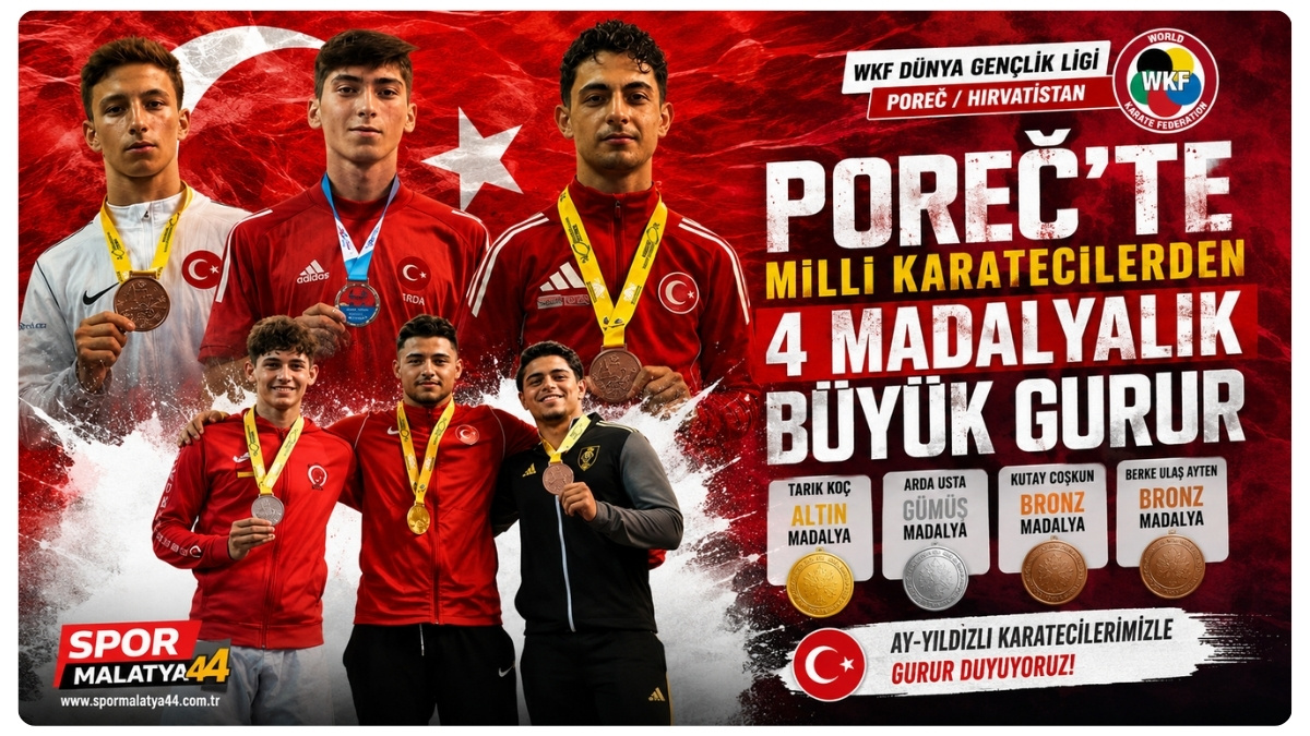 Poreč'te Milli Karatecilerden 4 Madalyalık Büyük Gurur