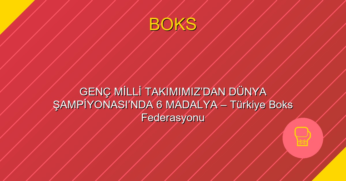 GENÇ MİLLİ TAKIMIMIZ’DAN DÜNYA ŞAMPİYONASI’NDA 6 MADALYA – Türkiye Boks Federasyonu