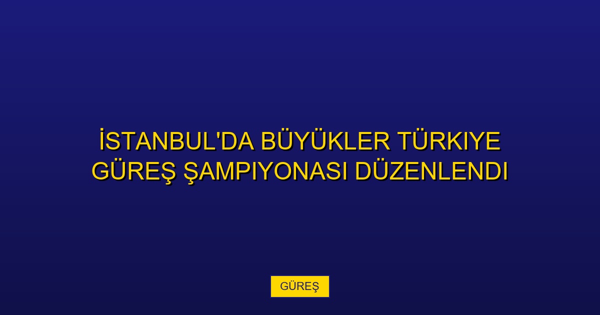 İstanbul'da Büyükler Türkiye Güreş Şampiyonası Düzenlendi